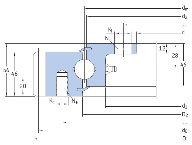 SKF-RKS.21 外齒內法蘭型四點接觸球轉盤軸承