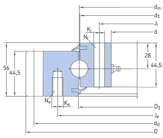 SKF-RKS.061 外齒型四點接觸球轉盤軸承